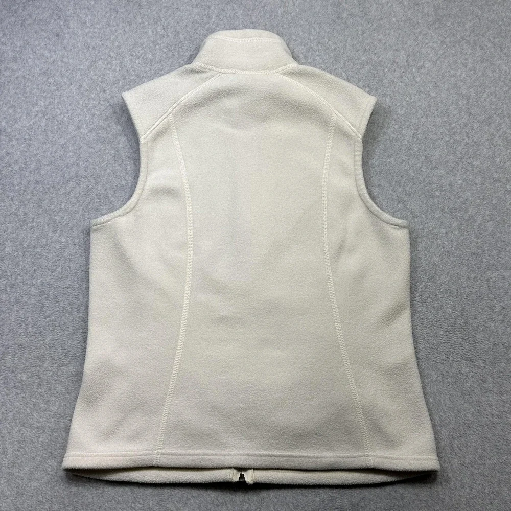 Patagonia Synchilla Fleece Vest Womens Medium Off White Zip Pockets 25165 F0